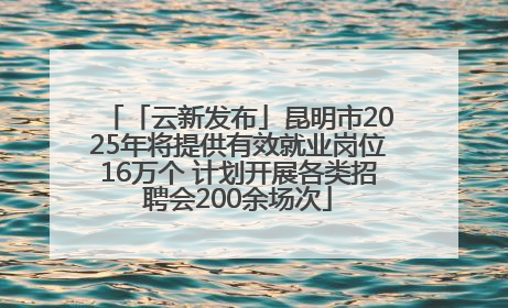 「云新发布」昆明市2025年将提供有效就业岗位16万个 计划开展各类招聘会200余场次