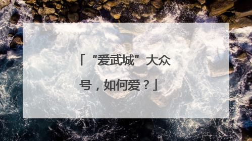 “爱武城”大众号，如何爱？