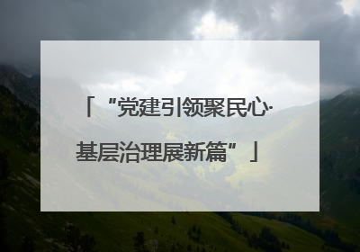 “党建引领聚民心·基层治理展新篇”