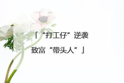 “打工仔”逆袭致富“带头人”