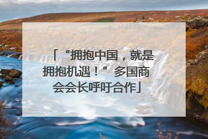 “拥抱中国，就是拥抱机遇！”多国商会会长呼吁合作