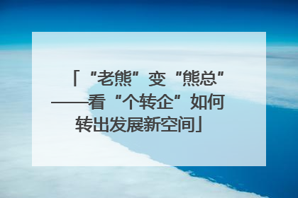 “老熊”变“熊总”——看“个转企”如何转出发展新空间