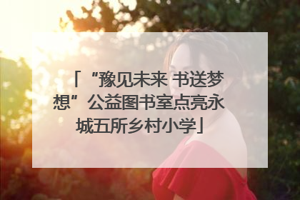 “豫见未来 书送梦想”公益图书室点亮永城五所乡村小学