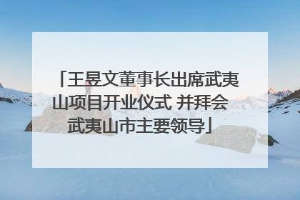 王昱文董事长出席武夷山项目开业仪式 并拜会武夷山市主要领导