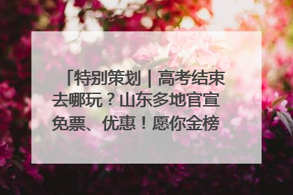 特别策划｜高考结束去哪玩？山东多地官宣免票、优惠！愿你金榜题名，更愿你在旅途中找到新的自己！