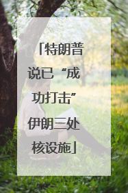 特朗普说已“成功打击”伊朗三处核设施