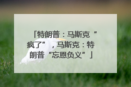 特朗普：马斯克“疯了”，马斯克：特朗普“忘恩负义”