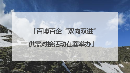 百博百企“双向双进”供需对接活动在蓉举办