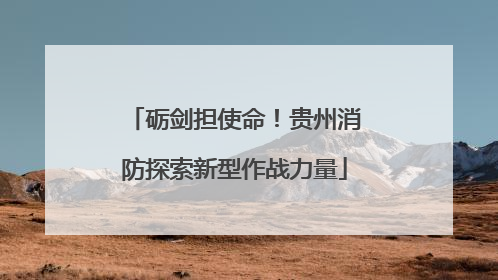 砺剑担使命！贵州消防探索新型作战力量