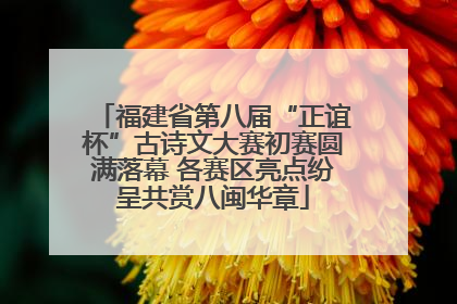 福建省第八届“正谊杯”古诗文大赛初赛圆满落幕 各赛区亮点纷呈共赏八闽华章