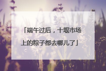 端午过后，十堰市场上的粽子都去哪儿了