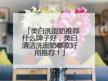 美白洗面奶推荐什么牌子好，美白清洁洗面奶哪款好用推荐！
