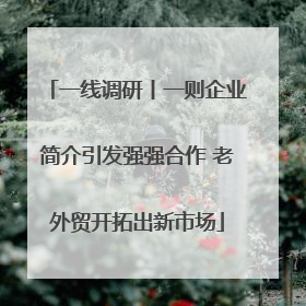 一线调研丨一则企业简介引发强强合作 老外贸开拓出新市场