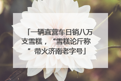 一辆直营车日销八万支雪糕，“雪糕论斤称”带火济南老字号