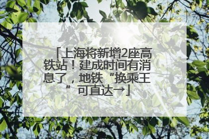 上海将新增2座高铁站！建成时间有消息了，地铁“换乘王”可直达→