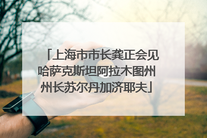 上海市市长龚正会见哈萨克斯坦阿拉木图州州长苏尔丹加济耶夫