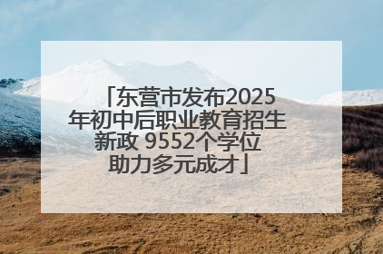 东营市发布2025年初中后职业教育招生新政 9552个学位助力多元成才