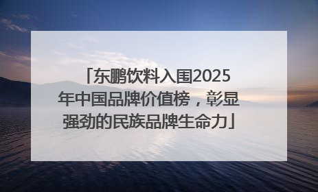 东鹏饮料入围2025年中国品牌价值榜，彰显强劲的民族品牌生命力