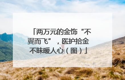 两万元的金饰“不翼而飞”，医护拾金不昧暖人心（图）
