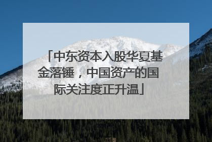 中东资本入股华夏基金落锤，中国资产的国际关注度正升温