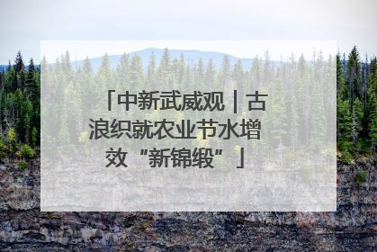 中新武威观｜古浪织就农业节水增效“新锦缎”