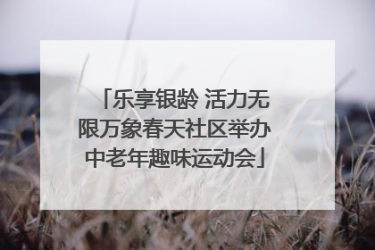 乐享银龄 活力无限万象春天社区举办中老年趣味运动会