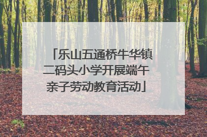 乐山五通桥牛华镇二码头小学开展端午亲子劳动教育活动