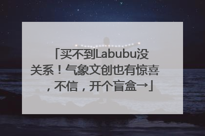 买不到Labubu没关系！气象文创也有惊喜，不信，开个盲盒→