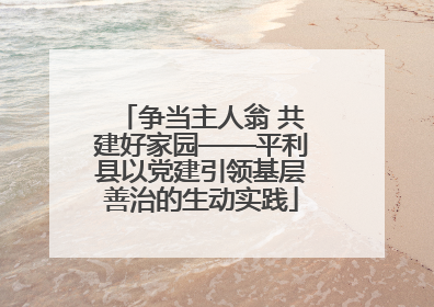 争当主人翁 共建好家园——平利县以党建引领基层善治的生动实践
