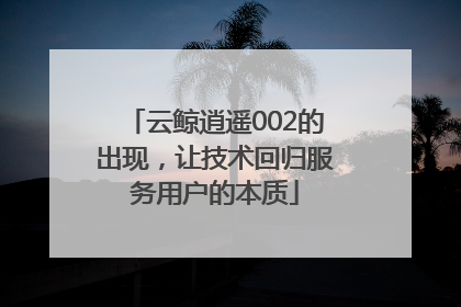 云鲸逍遥002的出现，让技术回归服务用户的本质