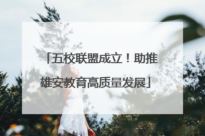 五校联盟成立！助推雄安教育高质量发展