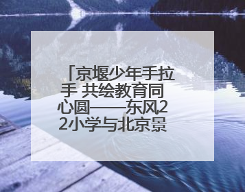 京堰少年手拉手 共绘教育同心圆——东风22小学与北京景风小学开展对口协作活动