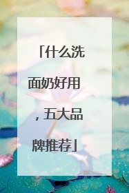 什么洗面奶好用，五大品牌推荐