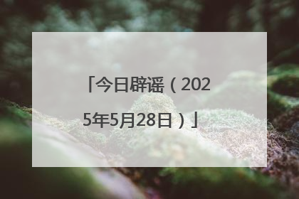 今日辟谣（2025年5月28日）