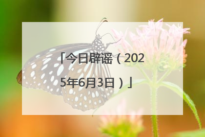 今日辟谣（2025年6月3日）