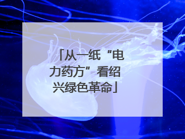 从一纸“电力药方”看绍兴绿色革命