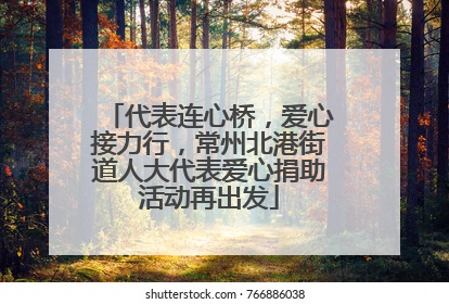 代表连心桥，爱心接力行，常州北港街道人大代表爱心捐助活动再出发