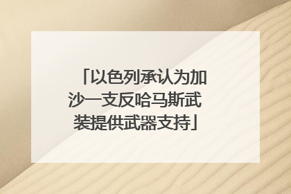 以色列承认为加沙一支反哈马斯武装提供武器支持