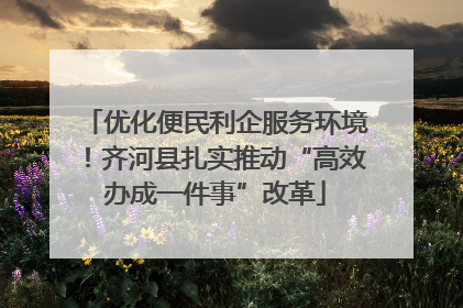 优化便民利企服务环境！齐河县扎实推动“高效办成一件事”改革