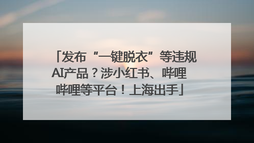 发布“一键脱衣”等违规AI产品？涉小红书、哔哩哔哩等平台！上海出手