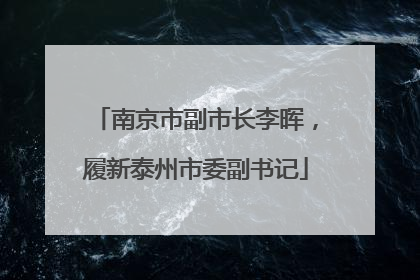 南京市副市长李晖，履新泰州市委副书记