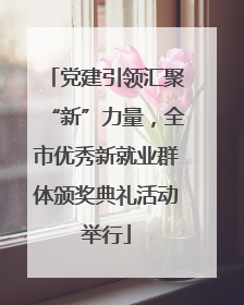党建引领汇聚“新”力量，全市优秀新就业群体颁奖典礼活动举行