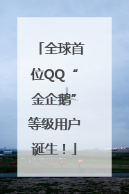 全球首位QQ“金企鹅”等级用户诞生！