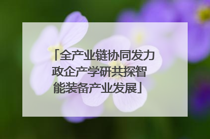 全产业链协同发力 政企产学研共探智能装备产业发展