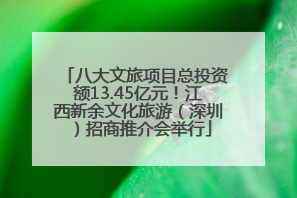 八大文旅项目总投资额13.45亿元！江西新余文化旅游（深圳）招商推介会举行