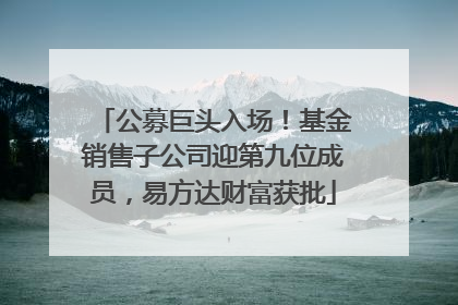 公募巨头入场！基金销售子公司迎第九位成员，易方达财富获批