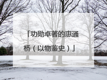 功勋卓著的惠通桥（以物鉴史）