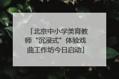 北京中小学美育教师“沉浸式”体验戏曲工作坊今日启动