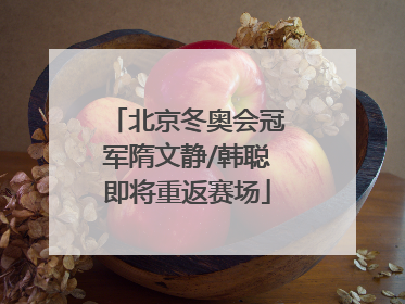 北京冬奥会冠军隋文静/韩聪即将重返赛场