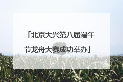 北京大兴第八届端午节龙舟大赛成功举办